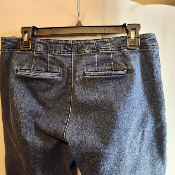 J.JILL DENIM AUTHENTIC FIT FRONT SLIT ANKLE SIZE 4 MEDIUM WASH BLUE SIDE ZIP - Picture 8 of 11